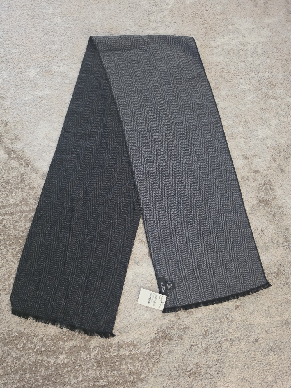 Nordstrom Two-Tone Grey & Black Reversible Scarf